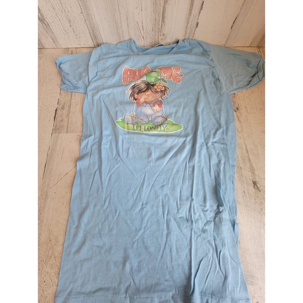 Roach hug me I'm lonely graphic t-shirt light blue women's unisex apparel home